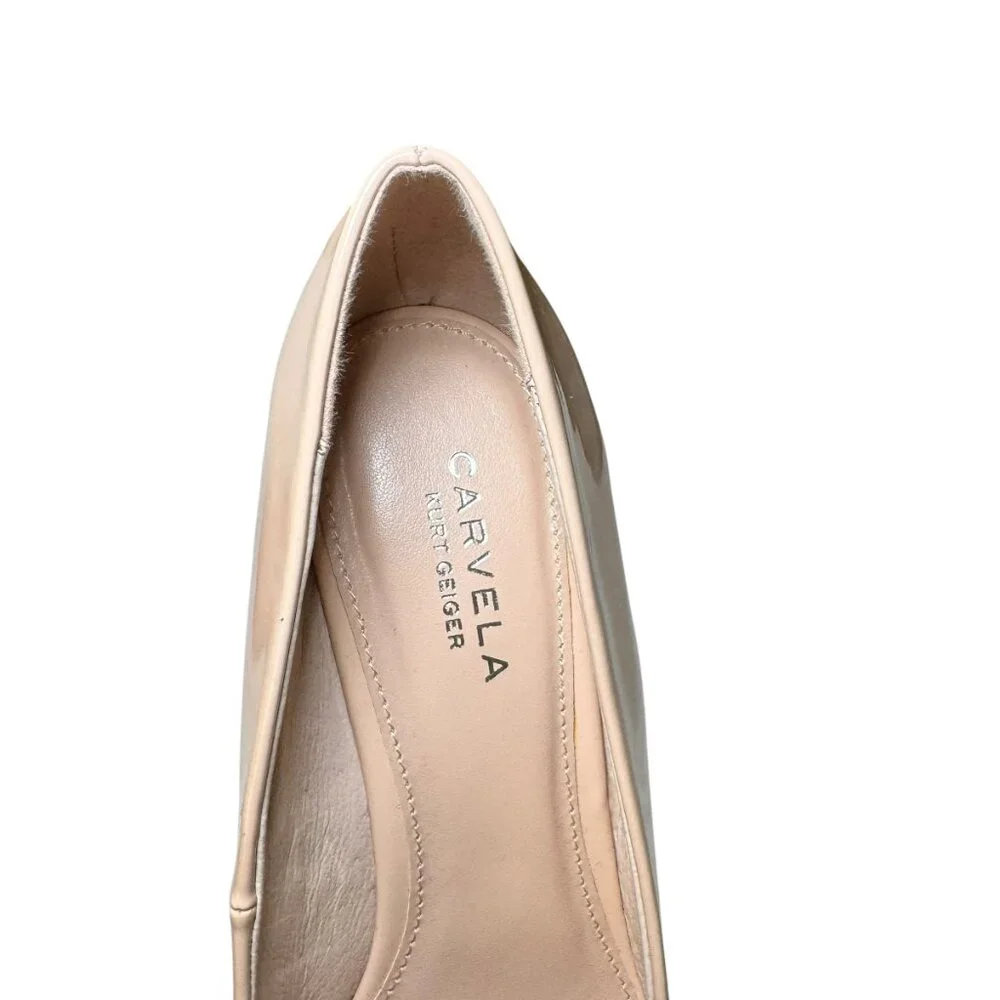 Carvela Kurt Geiger Nude Patent Leather Cork Wedge Pumps - Size 40 (US 9)